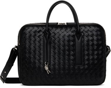 Cestovná taška Bottega Veneta Woven Leather Briefcase Čierna | 766361V2HL18803, 0