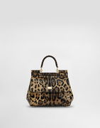 Dolce & Gabbana Leopard Print Patent Leather Top Handle Bag