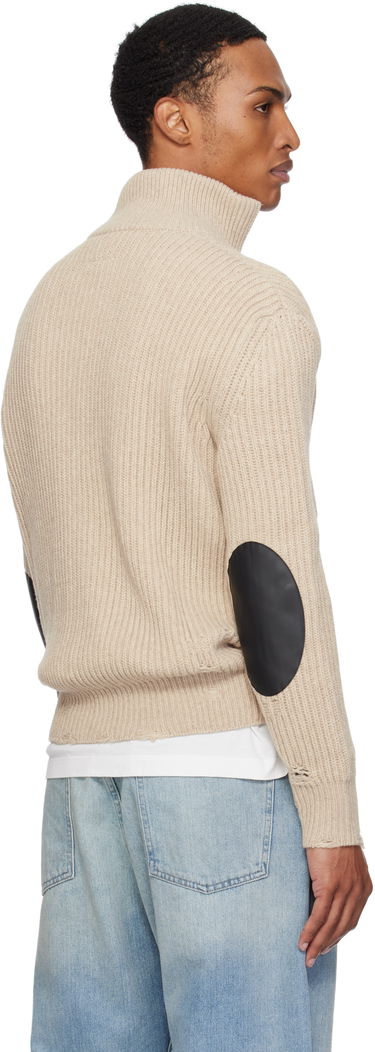 Sveter Maison Margiela MM6 Maison Margiela Ribbed Knit Zip Sweater Béžová | SH0AM0064 M13138, 2