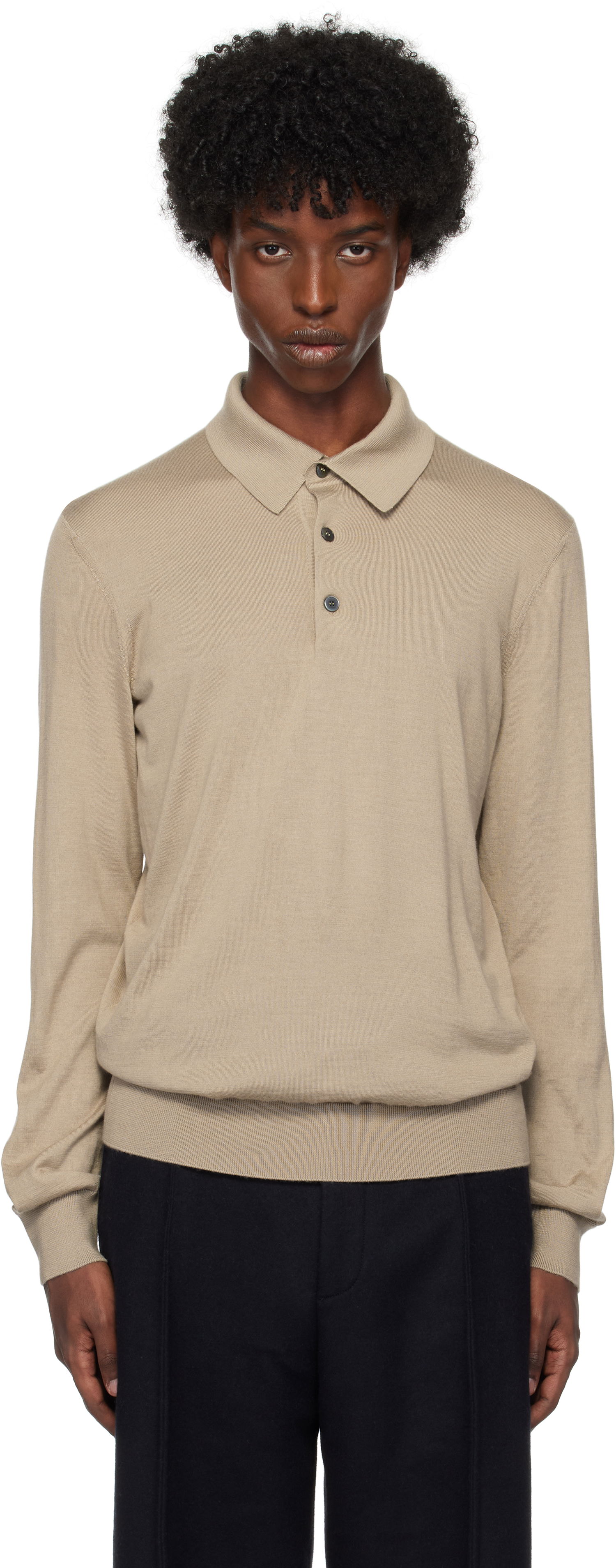 Polo tričko ZEGNA Polo Shirt Long Sleeve Béžová | UEJ00A8-132, 0
