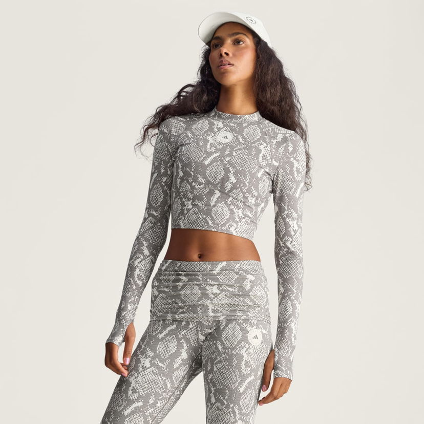 Crop Top adidas Performance Stella McCartney Long-Sleeve Snake Print Crop Top Šedá | JM8478