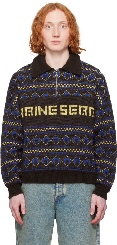 Sveter Marine Serre Marine Serre Jacquard Knit Sweater Hnedá | MTK022A CKNI0532, 0