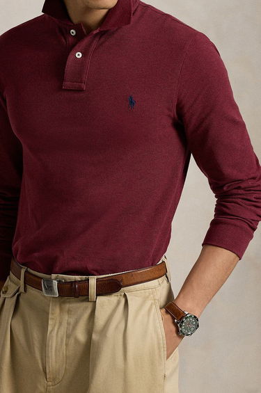 Polo tričko Polo by Ralph Lauren Polo Ralph Lauren Long Sleeve Polo Shirt Vínová | 710681126, 4