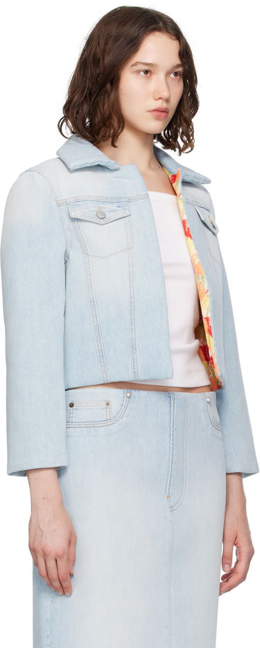 Bunda Acne Studios Acne Studios Padded Cropped Denim Jacket Modrá | A90642-, 1