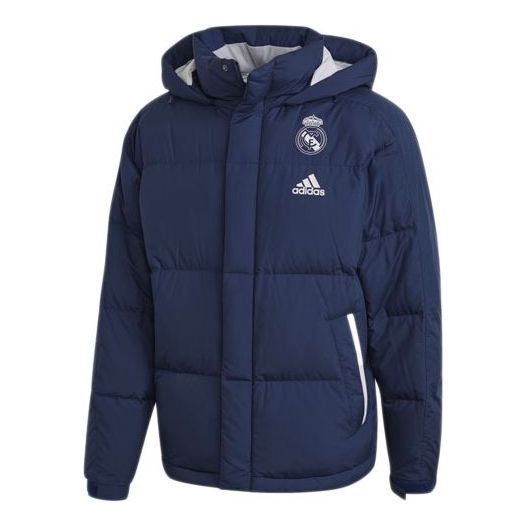 Prešívaná bunda adidas Originals Real Madrid Detachable Hooded Down Jacket Navy | FQ3318, 0