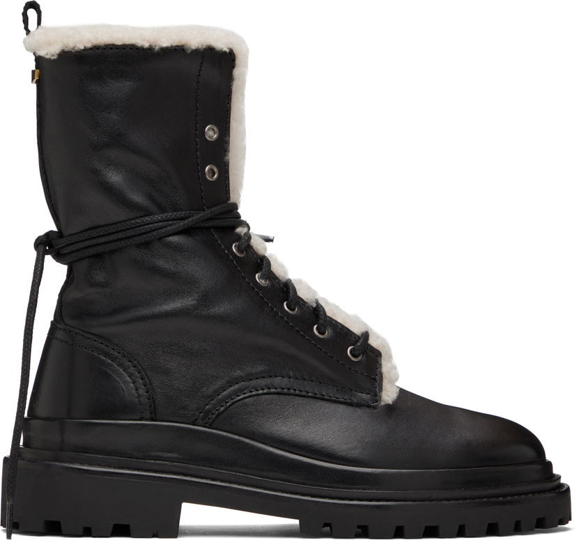 Oblečenie ISABEL MARANT Isabel Marant Ghiso Shearling-Lined Leather Boots Čierna | 24HBO0090FB-B4A07S