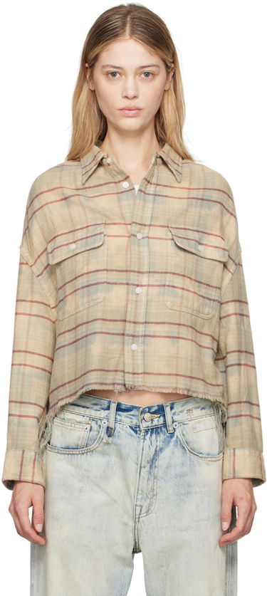 Košeľa R13 R13 Cropped Plaid Shirt Béžová | R13W7298-R388B, 0