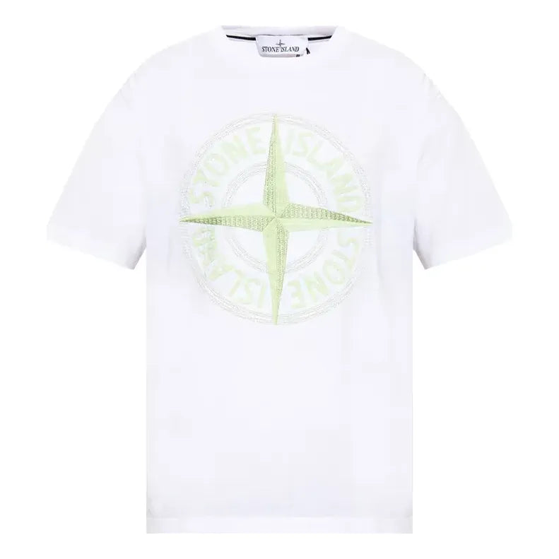 Tričko Stone Island Logo Print T-Shirt Biela | 781521580-V0001