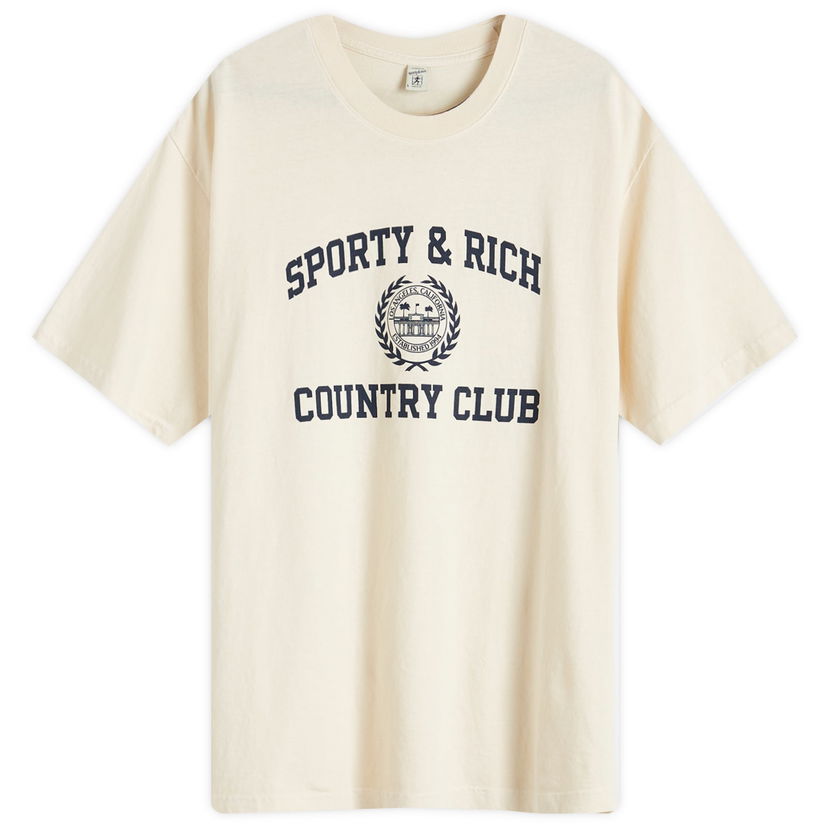 Tričko Sporty & Rich Varsity Crest T-Shirt Béžová | TO042S409VC-49