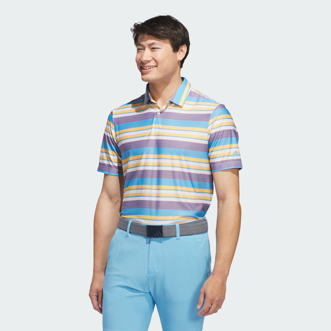 Polo tričko adidas Performance Striped Short Sleeve Polo Shirt Modrá | IQ2944, 0