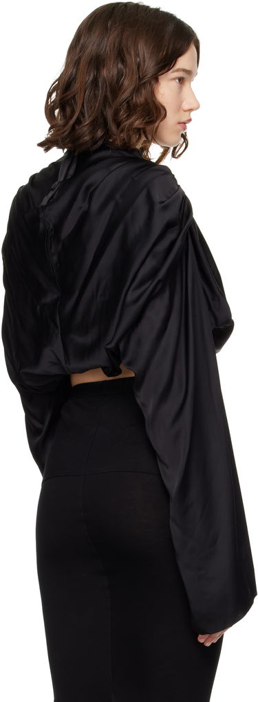 Crop Top Rick Owens Rick Owens Hollywood Claudette Draped Crop Top Čierna | RO01E7264 SCH, 2