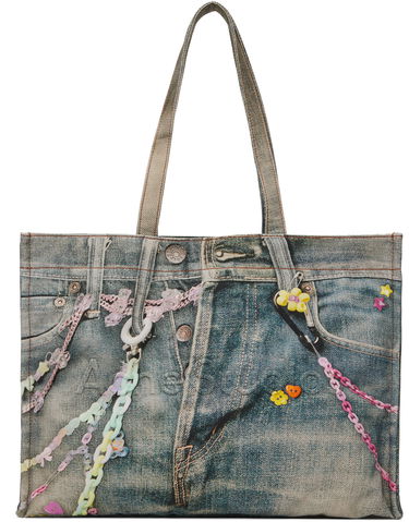Tote bag Acne Studios Acne Studios Logo Shoulder Tote Modrá | C10238-, 0