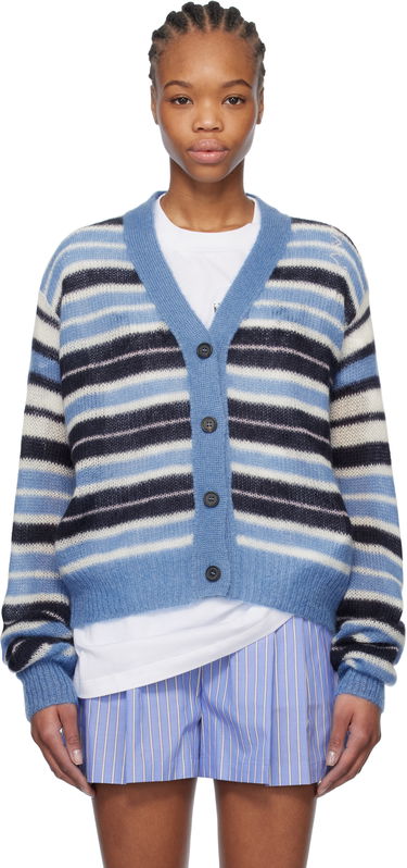 Sveter Marni Marni Striped Mohair Cardigan Modrá | CDMD0388Q0 UFU178, 0