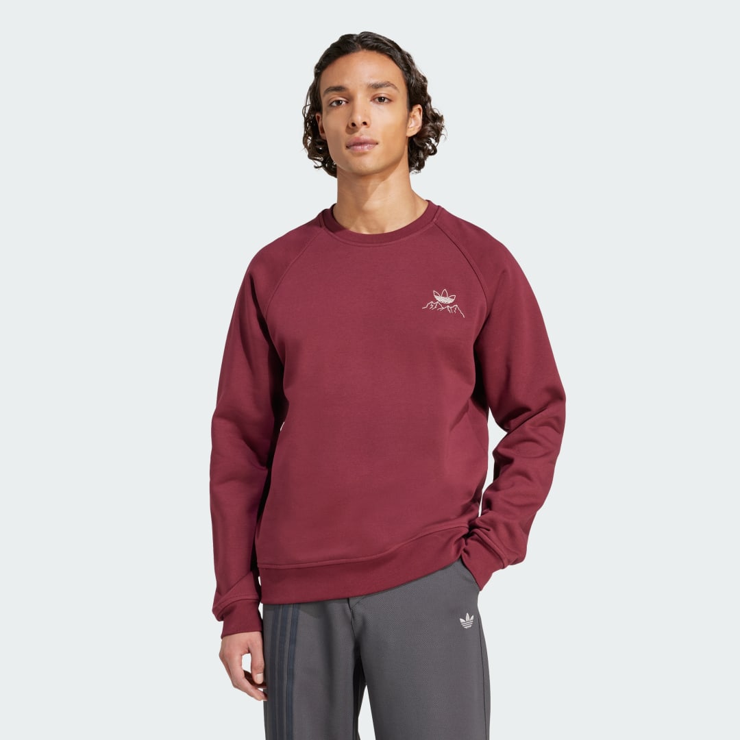 Sveter adidas Performance Winter Resort Mountain Graphic Fleece Crewneck Sweatshirt Vínová | KC3512, 0