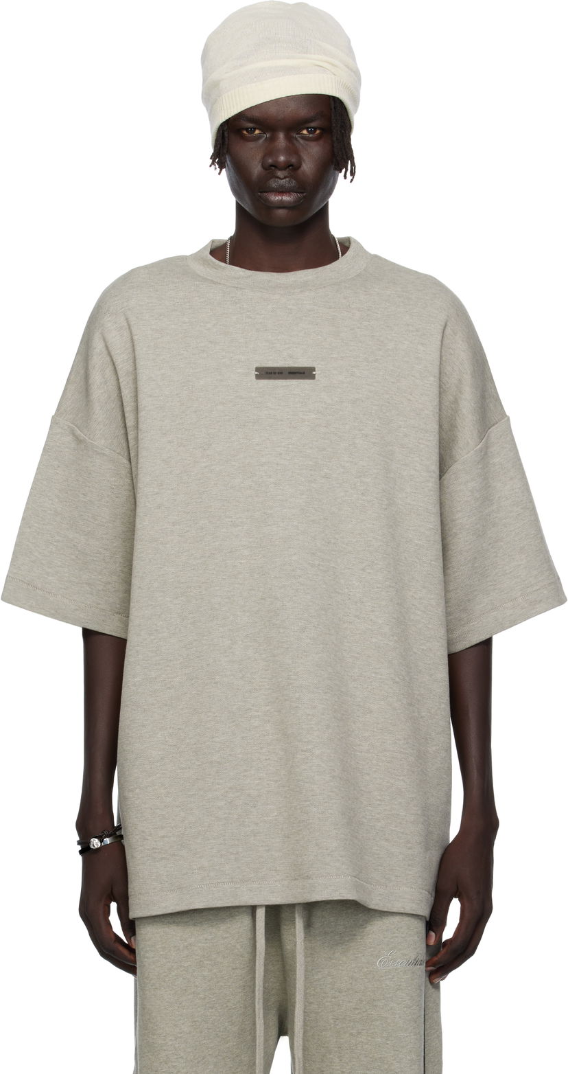 Tričko Fear of God ESSENTIALS 90s Fit Piqué Crewneck T-shirt Šedá | 125SP254415F