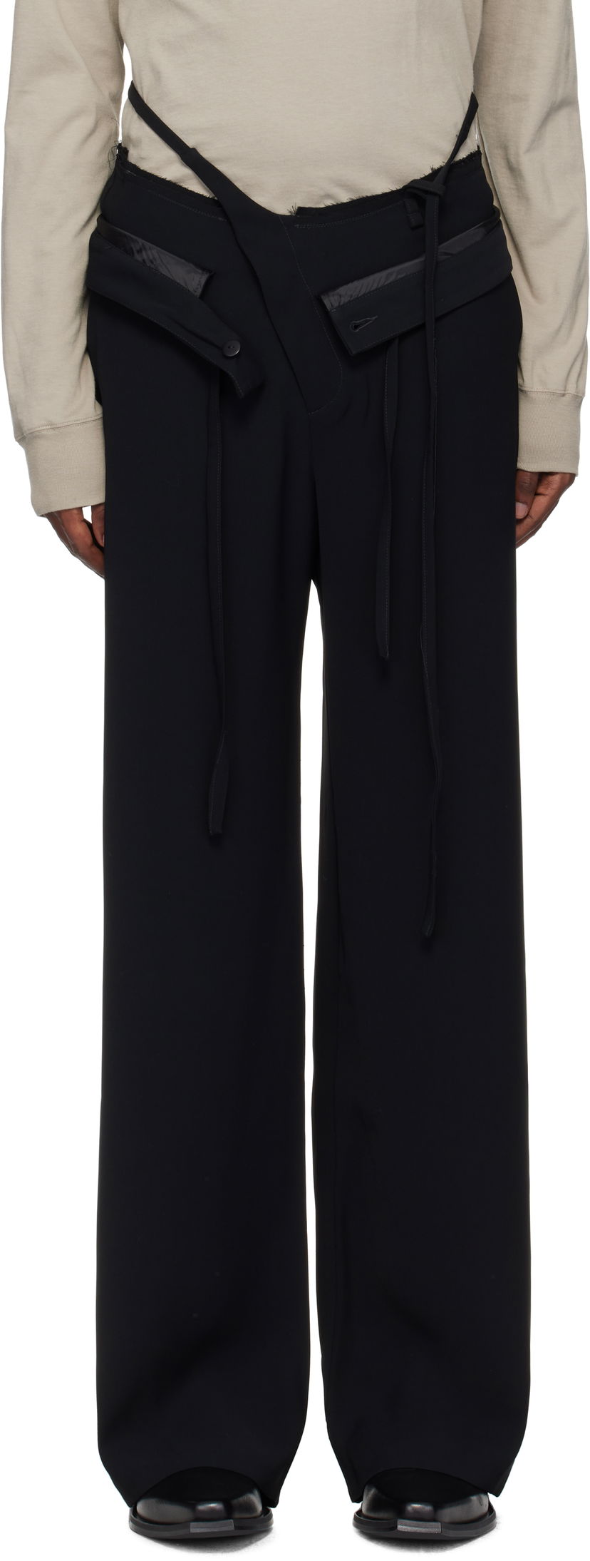 Nohavice Ottolinger Ottolinger Double Fold Suit Trousers Čierna | 1230801921