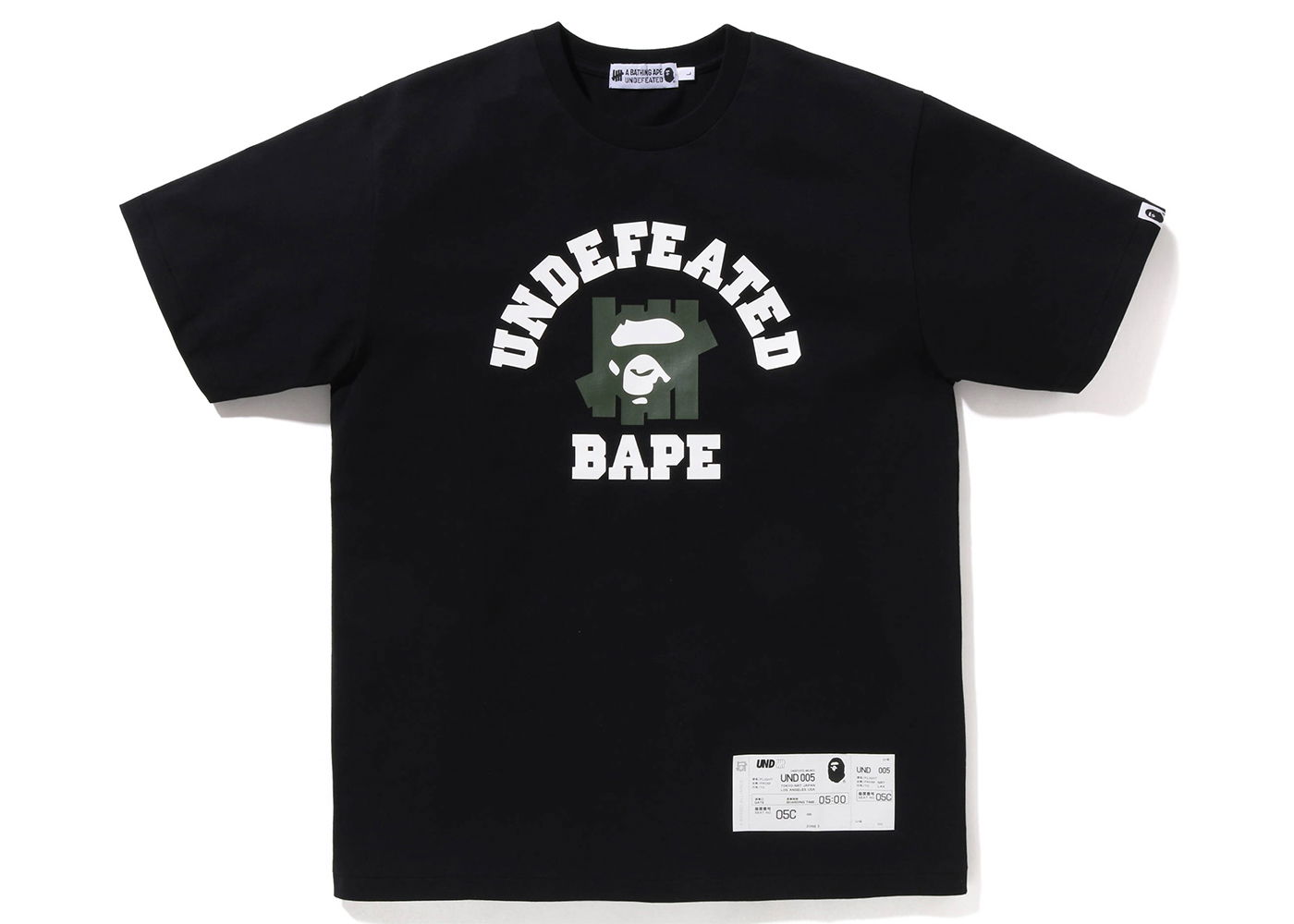 Tričko BAPE Undefeated x College Tee Čierna | 1I73-110-921, 0