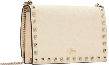 Taška cez rameno Valentino Garavani Mini Rockstud Flap Bag Béžová | 7W2P0Y59VSH, 2