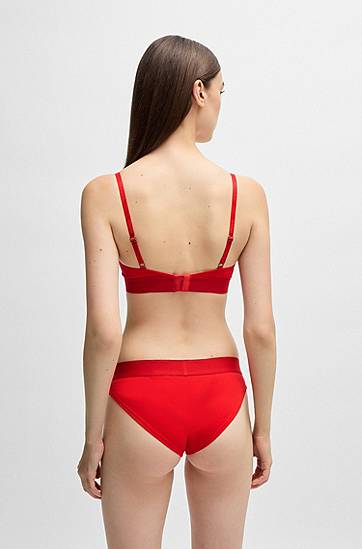 Podprsenka BOSS HUGO Stretch Cotton Triangle Bra Červená | 50503098, 1