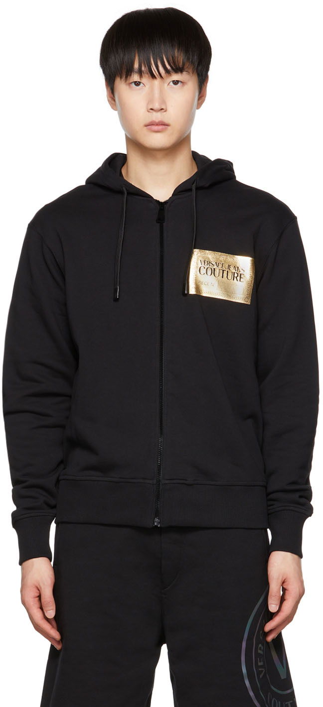 Mikina Versace Jeans Couture Graphic Print Hoodie Čierna | E73GAIG02ECF00G, 0