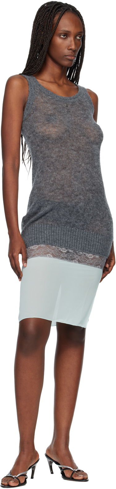 Šaty Coperni Multi-Layer Knit Slip Midi Dress Modrá | COPML173Y1003, 3