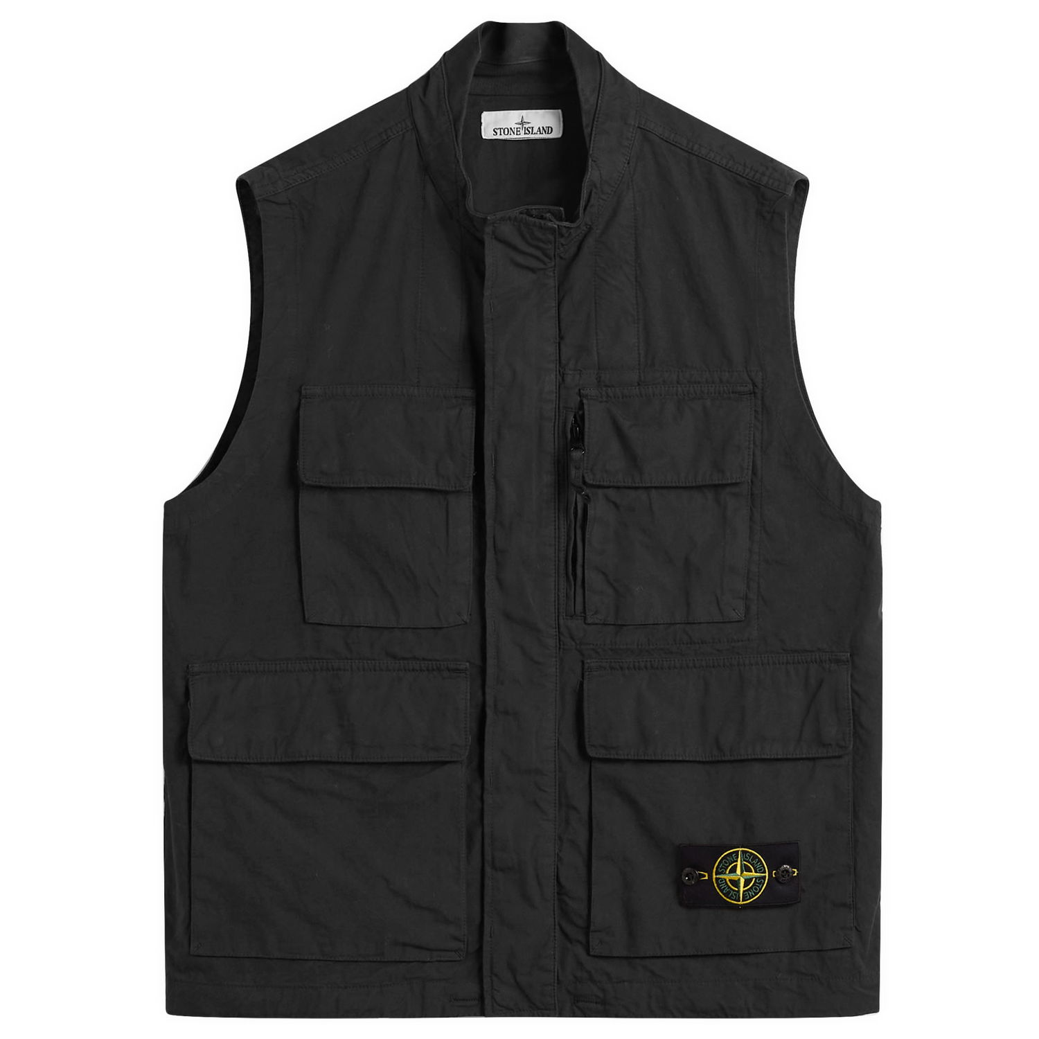 Vesta Stone Island Stone Island Canvas Weave Cotton Vest, Size Large Čierna | K2S15G100001-V0062, 0