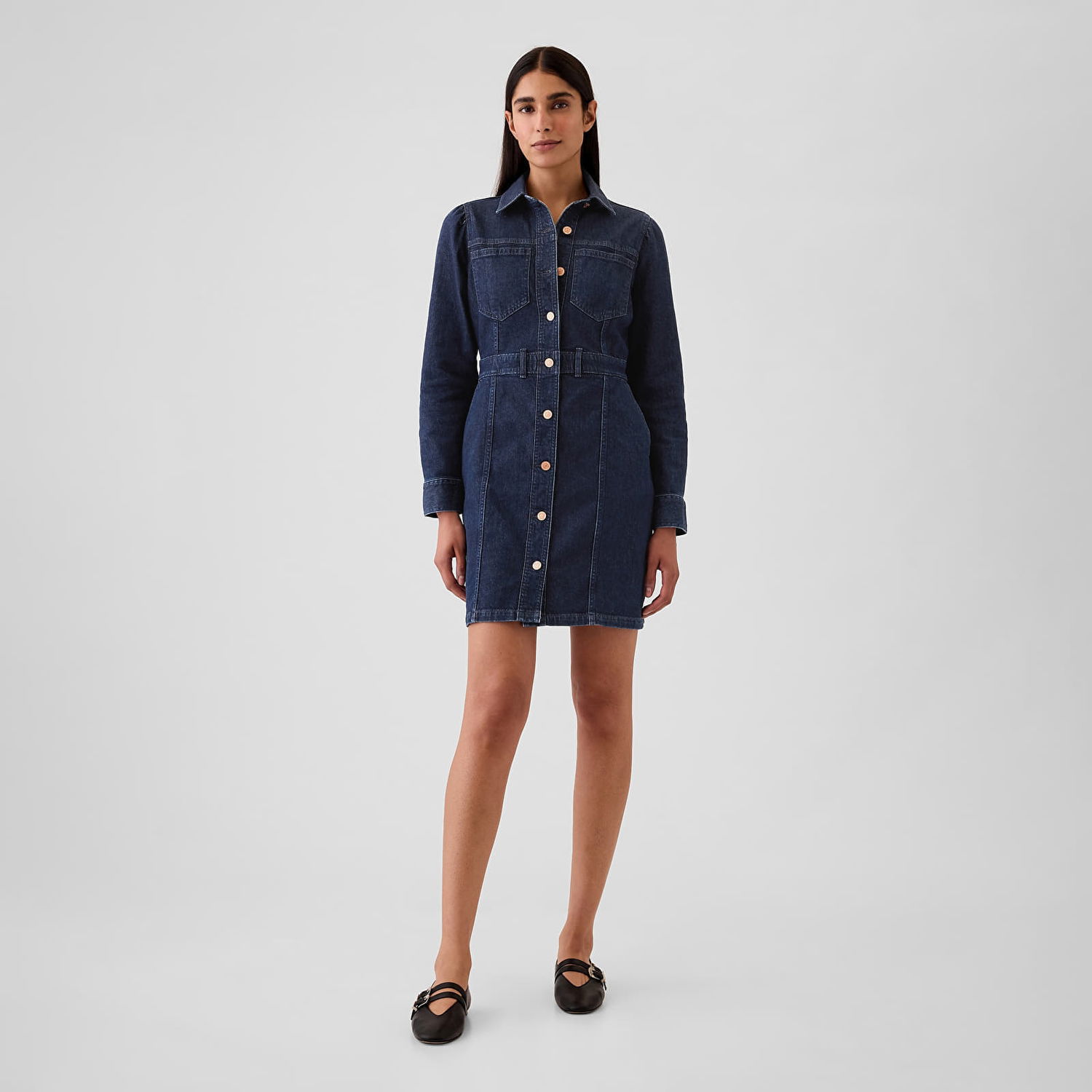 Šaty GAP Dress Denim Dress Dark Wash Indigo XS Čierna | 517000-00, 0