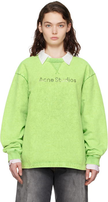 Sveter Acne Studios Acne Studios Logo Stud Sweatshirt Zelené | CI0190-, 0