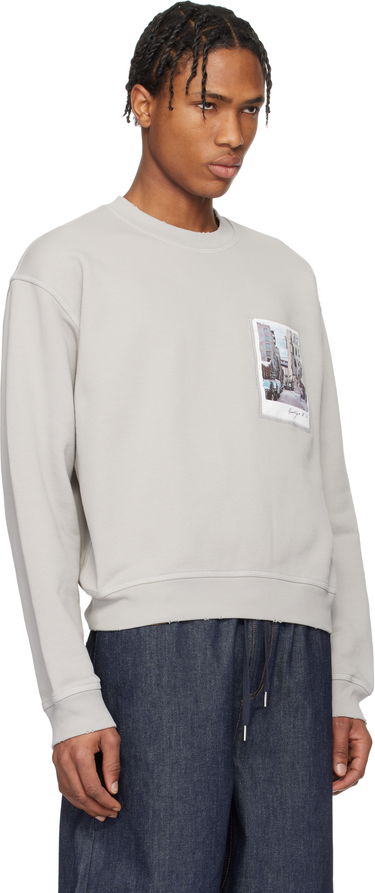 Sveter Helmut Lang Helmut Lang Dumbo Postcard Crewneck Sweatshirt Šedá | O10HM523, 1