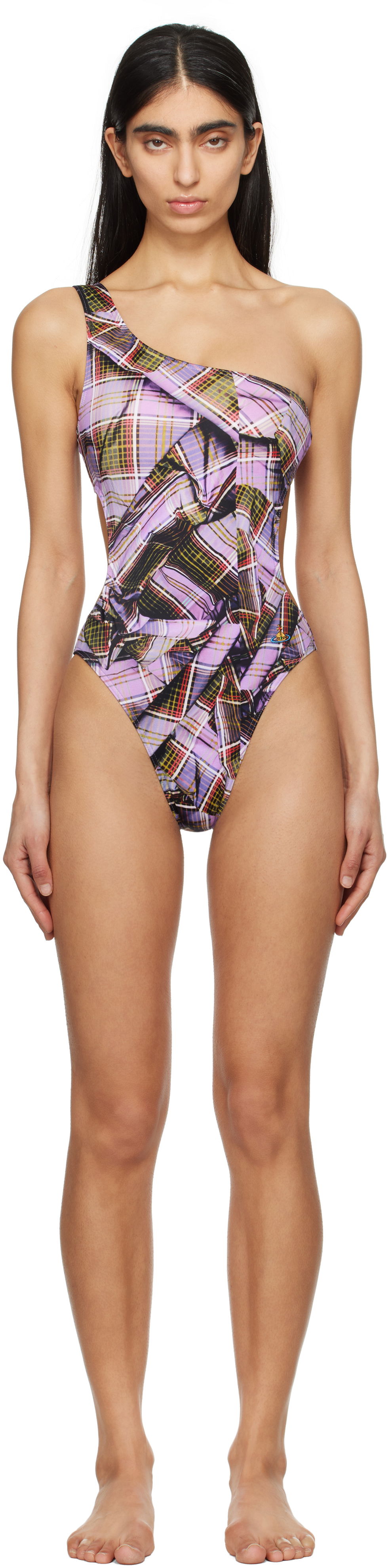 Plavky Vivienne Westwood Vivienne Westwood One Shoulder Swimsuit Fialová | 8101000H-J0099-, 0