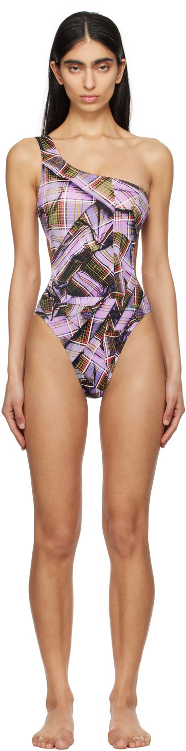 Plavky Vivienne Westwood Vivienne Westwood One Shoulder Swimsuit Fialová | 8101000H-J0099-, 0