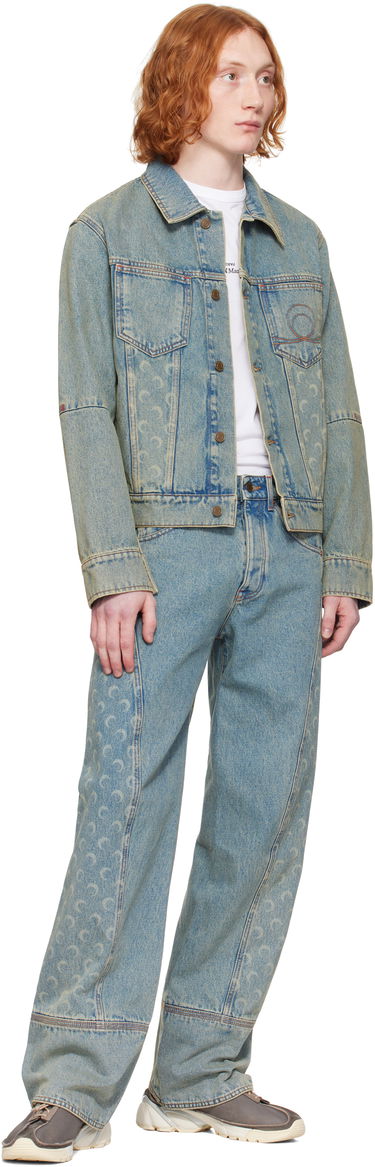 Džínsy Marine Serre Marine Serre Moon Laser Curved Jeans Modrá | MPA055A CDEN0003, 3