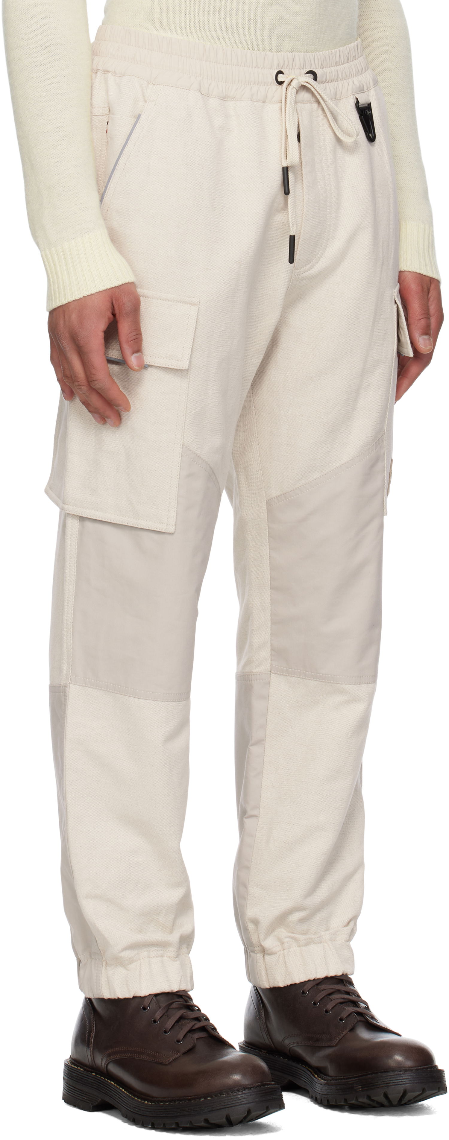 Cargo nohavice Moncler Moncler Grenoble x FRGMT Hiroshi Fujiwara Cotton & Linen Jogging Cargo Pants Béžová | K10972A00006598C3, 1