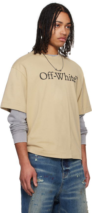 Tričko Off-White Off-White Big Bookish Skate Short Sleeve T-Shirt Béžová | OMAA120S25JER00K6110, 4