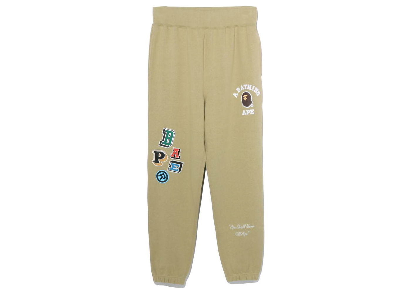 Tepláky BAPE Multi Fonts Sweatpants Béžová | 1I30-152-001, 0