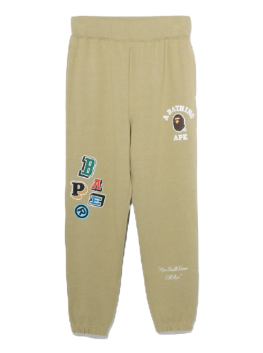 Tepláky BAPE Multi Fonts Sweatpants Béžová | 1I30-152-001