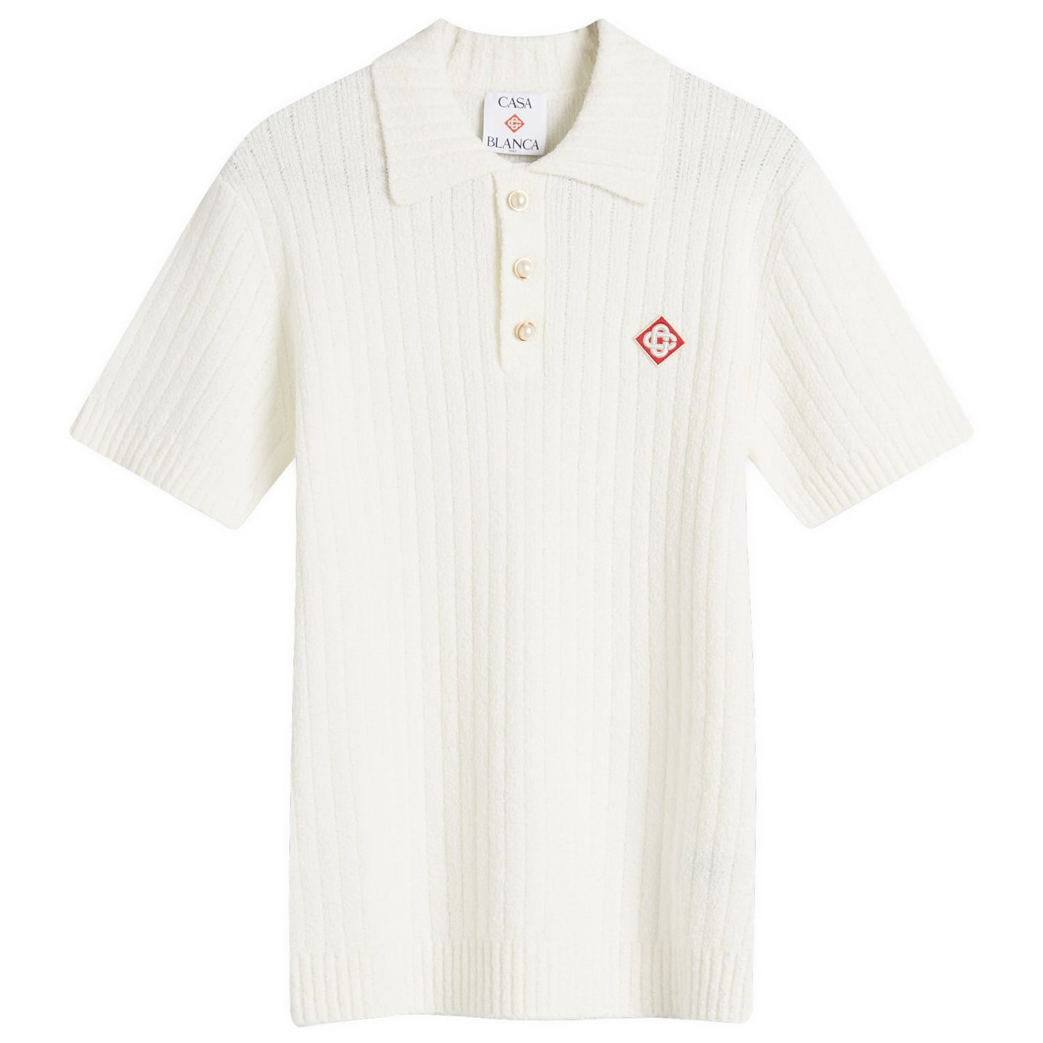Polo tričko Casablanca Boucle Polo Shirt Biela | MPS25-KW-780-01, 0