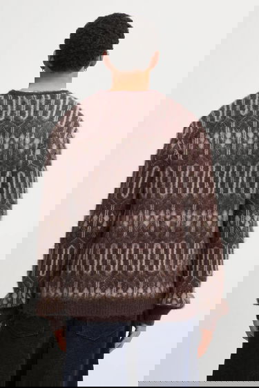 Sveter Needles Geometric Mohair Blend Cardigan Hnedá | RW357, 2