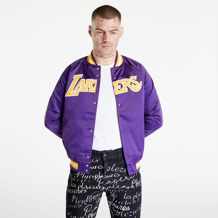 Bomber bunda Mitchell & Ness NBA Lightweight Satin Jacket Lakers Fialová | STJKMG18013-LAL.PURP, 0
