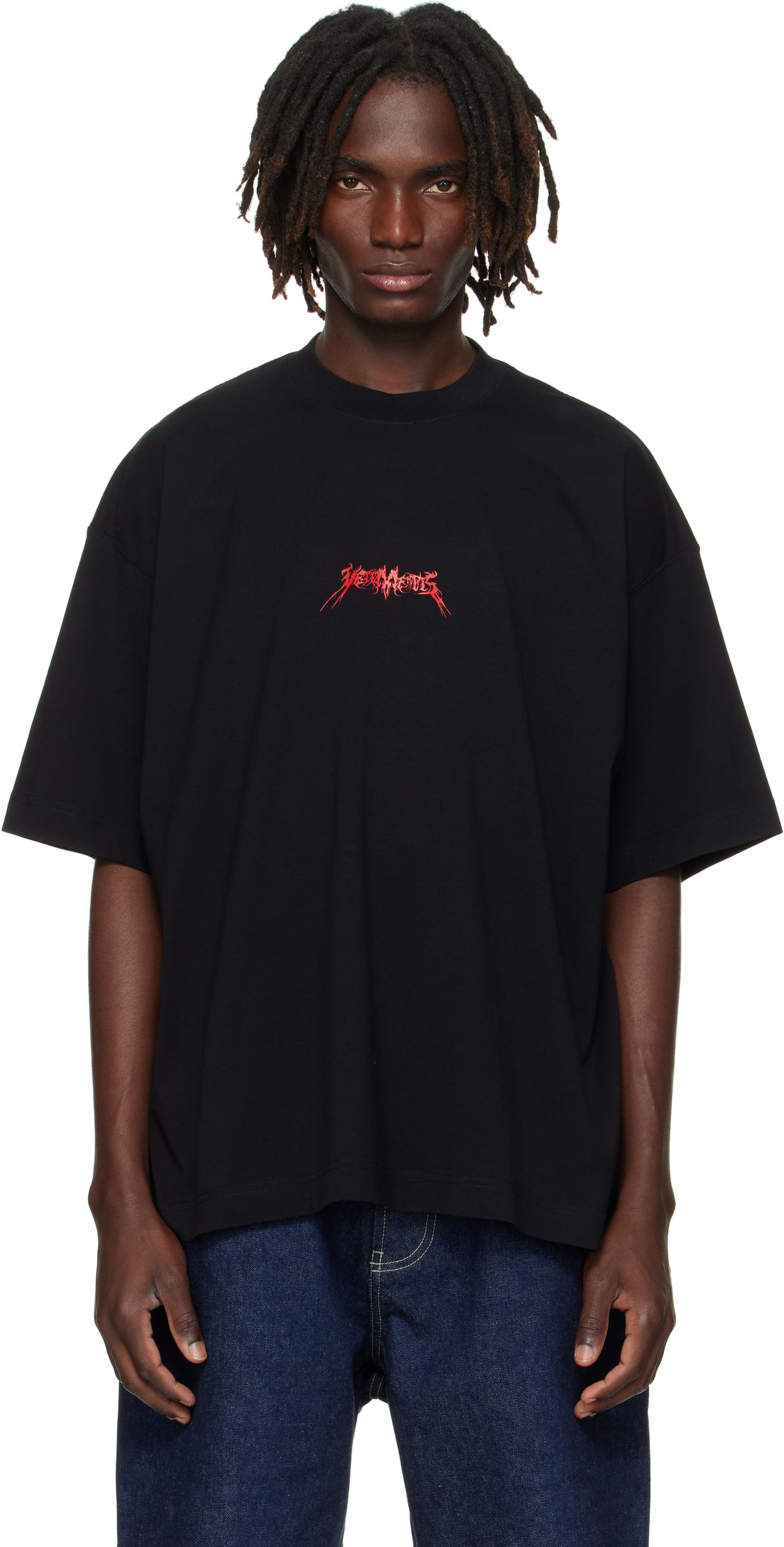Tričko VETEMENTS Vetements Metal Logo Regular Fit T-Shirt Čierna | UH76TR600B, 0