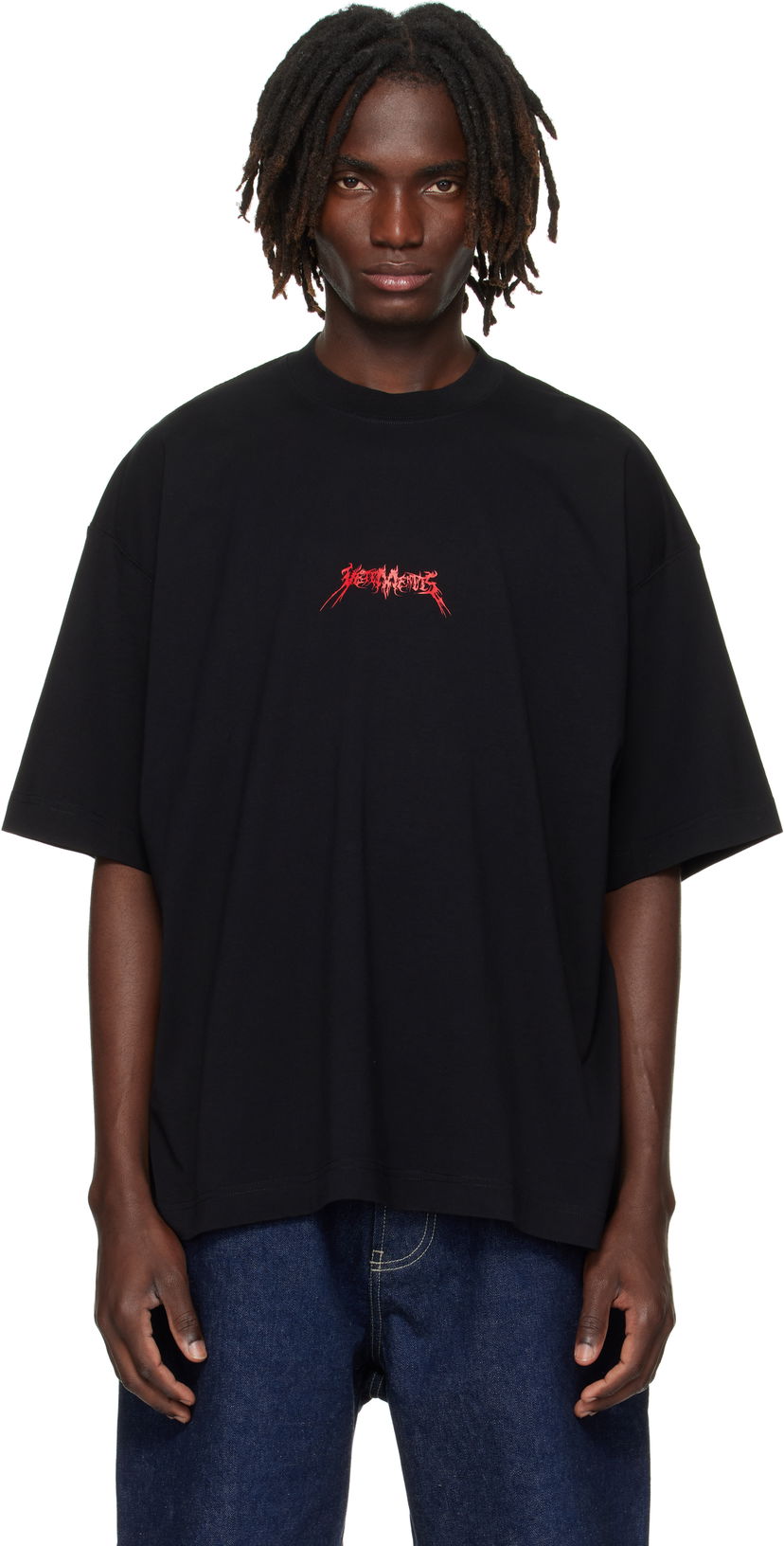 Tričko VETEMENTS Vetements Metal Logo Regular Fit T-Shirt Čierna | UH76TR600B