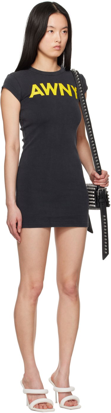 Šaty Alexander Wang Alexander Wang.t Graphic Logo Mini Dress Čierna | 4CC2256302, 1