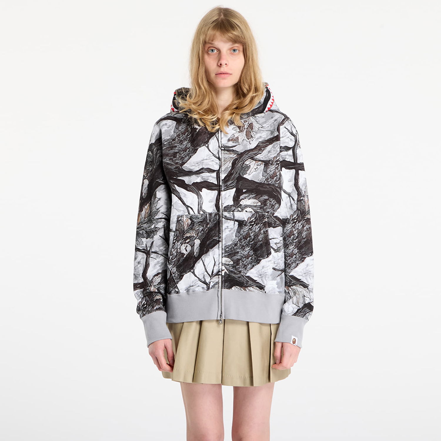 Mikina BAPE Tree Edge Camo Shark Relaxed Fit Full Zip Hoodie Rôznofarebný | 001ZPL801002MWHT, 1