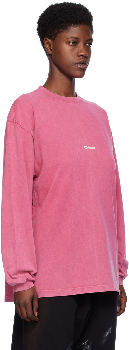 Tričko We11done We11done Vintage Long Sleeve T-Shirt Ružová | WD-TT0-24-722-U-PK, 1