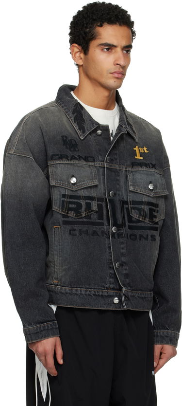 Bunda Rhude Tire Trucker Grand Prix Champions 1st Denim Jacket Čierna | RHFW25JA04012, 1