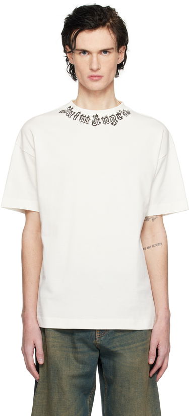 Tričko Palm Angels Flame Logo T-Shirt Biela | PMAA001S25JER0020310, 0