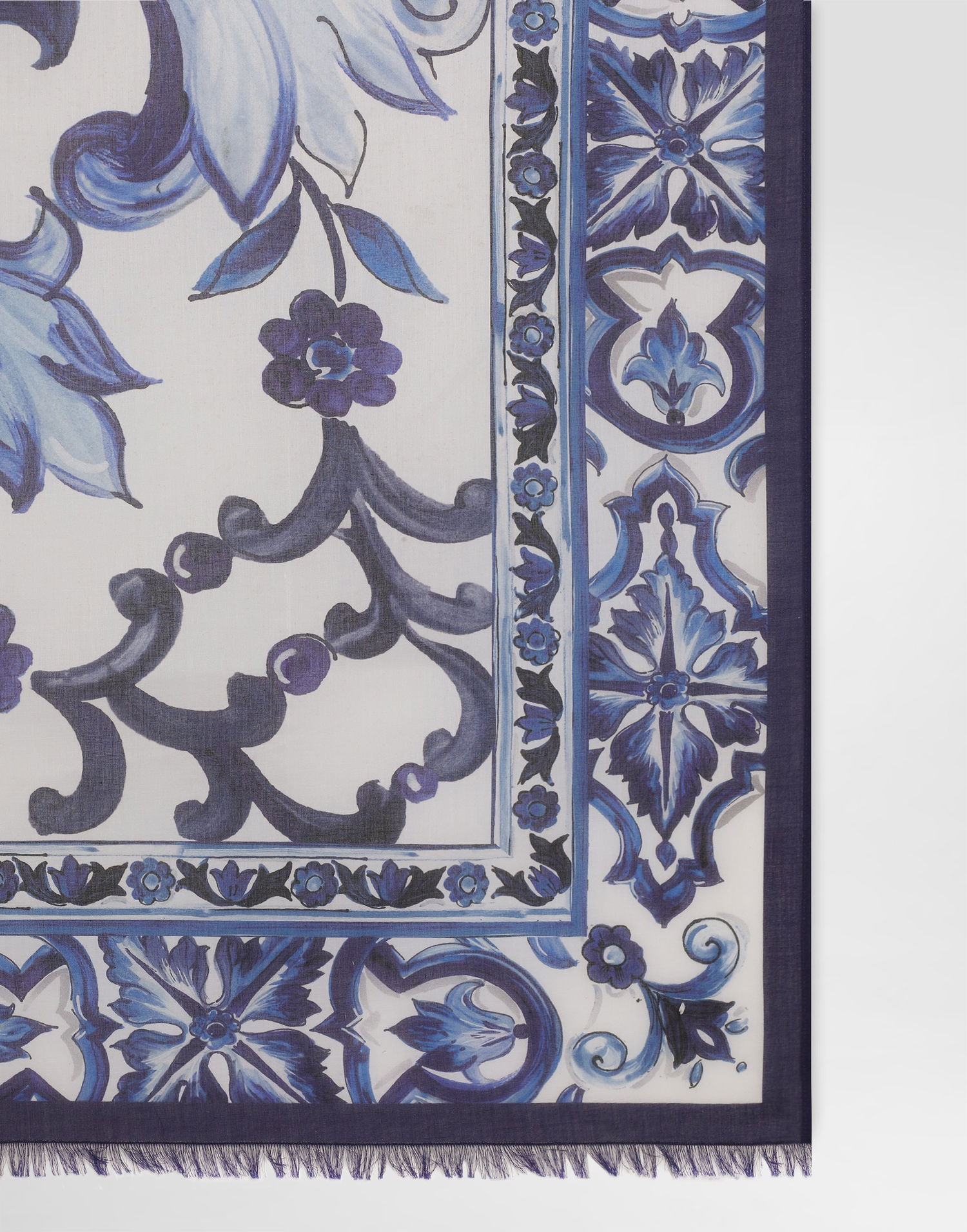 Šál Dolce & Gabbana Dolce & Gabbana Majolica Print Cotton Sarong Modrá | I4ACAWONO20HH3TN, 1