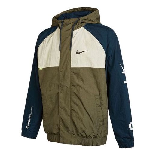 Vetrovka Nike Alphabet Logo Colorblock Hooded Jacket Zelené | DX6311-222, 0