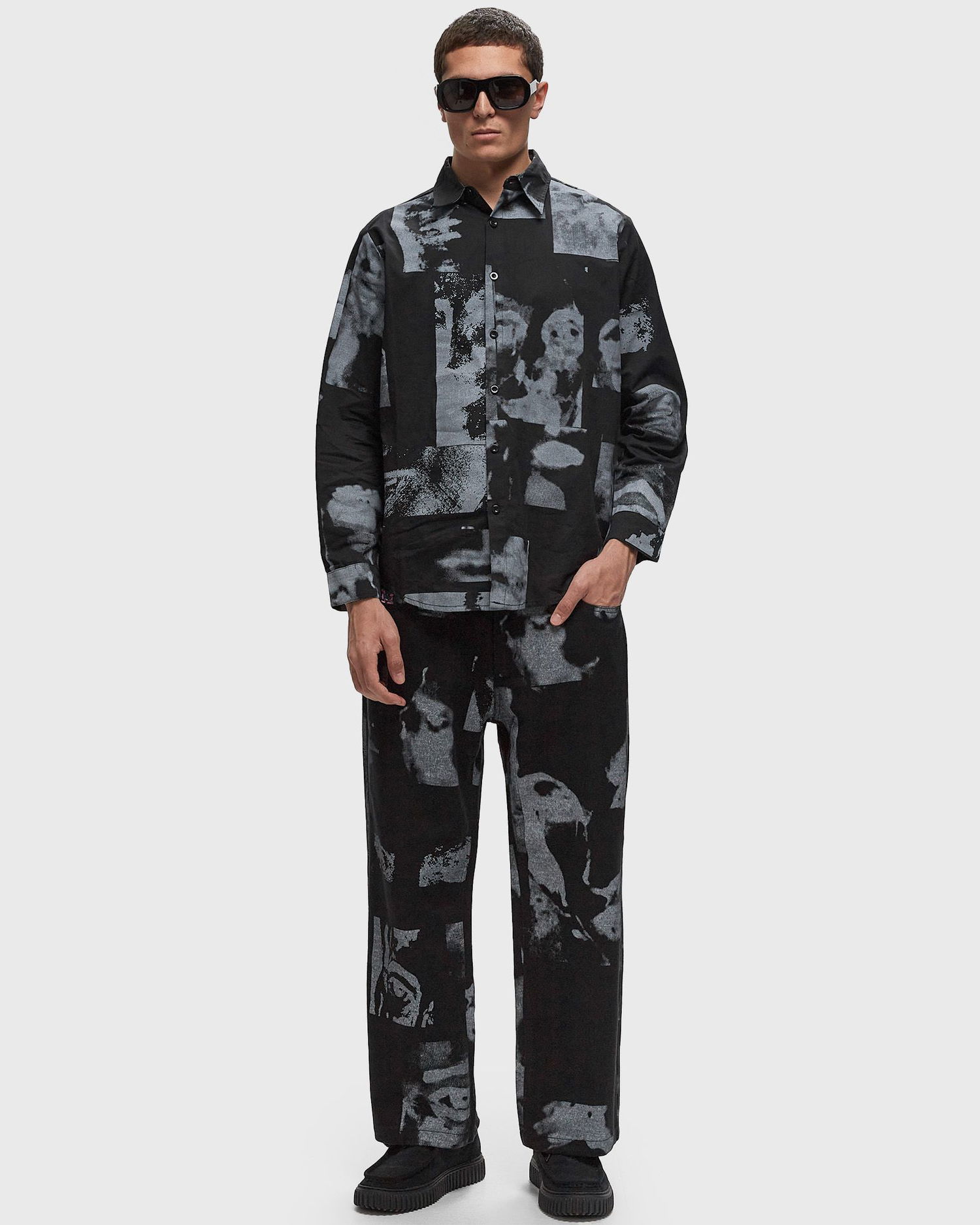 Nohavice KidSuper Collage Faces Trousers Čierna | AW24-PT-16, 1