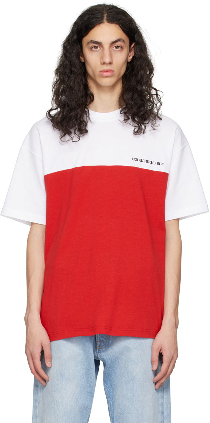 Tričko VETEMENTS VTMNTS Colorblocked T-Shirt Červená | VL16TR280R